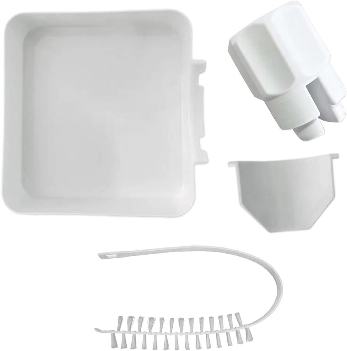 Lekbak wasmachine - Afvoerbak voor wasmachine - Lekbak voor Wasmachine en Vaatwasser - Inclusief schoonmaakborstel - Opvangbak - universele wasmachine lekbak - Wasmachine opvangbak - afvoerbak - wateropvangbak voor kelder, woning, camper - wit — afbeelding 1