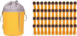 Wasknijpers met zak - Kledingklemmen set - Kleding drogen - Softgrip voorkomt afdrukken - 48 stuks - Geel — thumbnail 1