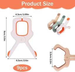 Solidchoice - Set van 9 Strandhanddoek Klemmen voor Zonbedden — thumbnail 5