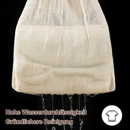 SnelShoppen - Set van 6 Premium Katoenen Waszakken met Rits Zonder Microplastic, Wasnet, Waszak voor Wasmachine, Reisorganisator voor Vuilwas, Eco-vri — thumbnail 5
