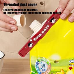 Voedselzak Clips - Keuken Organizer - Vers Houden - Met Schenktuit - 13.7 cm - Rood — thumbnail 3
