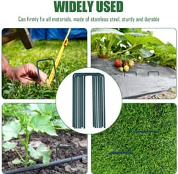 50 stuks grondankers, vloeranker, 150 x 30 x 3 mm, U-vormige tuinharingen, stabiel, bevestigingsanker, grondhaken, tuinharingen, grondnagels, stabiel voor kunstgras, tuinvlies, gazonrooster, omheining — thumbnail 2