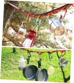 Wandelende Waslijn - Camping Touw - Buiten Drogen - Dubbele Laag - 187 centimeter - Kleurrijk — thumbnail 2