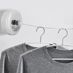 Intrekbare Waslijn - Uitschuifbare Lijn - Kleding Drogen - Roestvrij Staal - 2 Meter - Zilver — thumbnail 2
