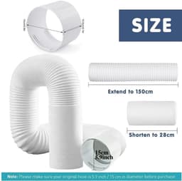 Afvoerslang airco - Wit - 150 cm lang - Flexibele polypropyleen slang - Universeel voor draagbare airconditioning — thumbnail 2