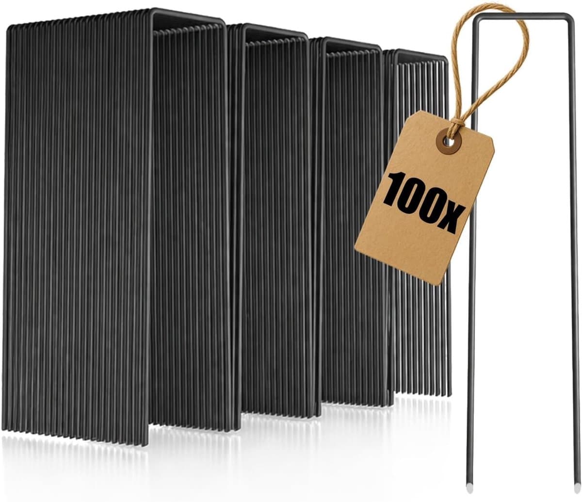Grondanker - Zwart - 150 x 25 x 3 mm - Gecoat Koolstofstaal - Voor Tuin en Camping — afbeelding 1