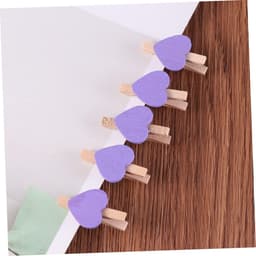 Houten Knijpers - Kleine Clips Decoratieve Knijpers - Foto's Ophangen - Hartvormig - 3 cm - Paars — thumbnail 4