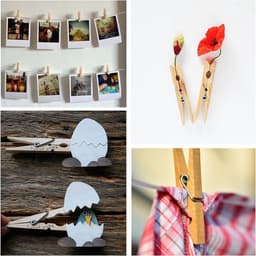 Decoratieve Houten Mini Kledingknijpers 2.5 cm / 3 cm - Set van 50 Kleine Knijpers voor Foto's en DIY Projecten — thumbnail 4