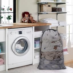2 Stuks Wasnetten, 60 x 90 cm, Grote Waszak met Verstelbare Trekkoord voor Kleding, Dekbedhoezen en Speelgoedopslag tijdens Reizen en in de Studentenkamer — thumbnail 3