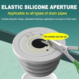 Afvoerslang Afdichting - Terugstroombeveiliger Afvoerplug - Geurtjes Voorkomen - Efficiënte Rioolafdichting - 35-40 mm - Grijs — thumbnail 3
