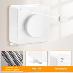 Omgoods - Intrekbare Waslijn met 4.8m Stalen Kabel - Geen Verzakking voor Badkamer en Balkon — thumbnail 5