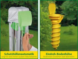 Droogmolen Aluminium - Wasdroger Buiten - Kleding Drogen - Eenhandsbediening - 2.1 Meter - Grijs — thumbnail 3