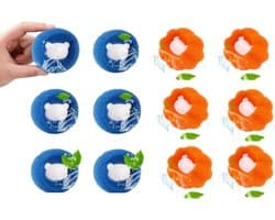 SnelShoppen - 12-Delige Antihaar Vangnetten voor Wasmachine, Herbruikbare Haarvangers, Effectieve Haarballen Isolatoren voor Kleding en Beddengoed