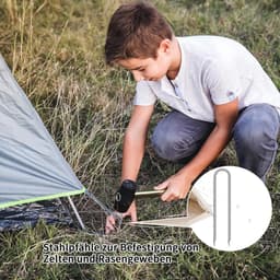 6 Stuks Grondankers van 30 cm - U-Haak Tentpinnen voor Trampoline, Camping en Tuinbeveiliging — thumbnail 4