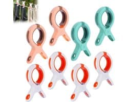Grote Wasclips voor Strandstoelen en Dagelijks Gebruik - Set van 8 Stuks