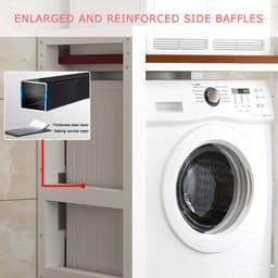 Wasmachine opbergkast - Stapelset droger - Ruimte maximaliseren - Sterke draagcapaciteit - 75 x 65 x 105 cm - Zwart wit — thumbnail 2