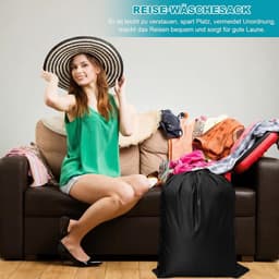 SnelShoppen - Travel Waszak, 2 Stuks Vuilwaszakken voor Reizen, 50x60cm, Grote Capaciteit, Waterafstotend, Voor Camping, Thuis, Universiteit, Studente — thumbnail 4