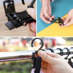 20 stuks antislip draagbare clips - 360° draaibare clips - clip voor reishoed,sjaal, sokken (zwart) — thumbnail 2