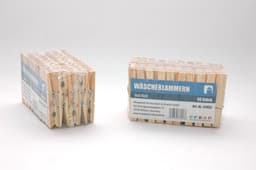 Wasknijpers - 50x st - 7,5 cm - hout - was ophangen - wasgoed knijpers — thumbnail 3