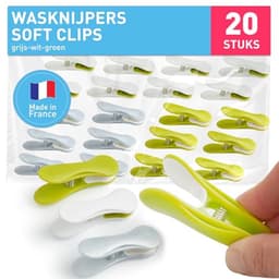 Wasknijpers Bloem - 20 Stuks in Grijs, Wit en Groen - Premium Kwaliteit voor Uw Huishouden — thumbnail 1