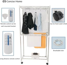 Draagbare elektrische wasdroger met UV-licht, 15 kg capaciteit, multifunctioneel, 3-in-1 droger, geluidsarm — thumbnail 4