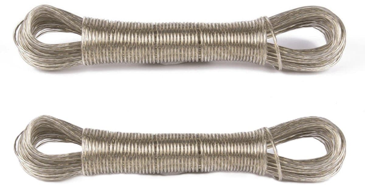 Benson Waslijn - 2x - kledinglijn - 20 meter - geplastificeerd - staalkern — afbeelding 1