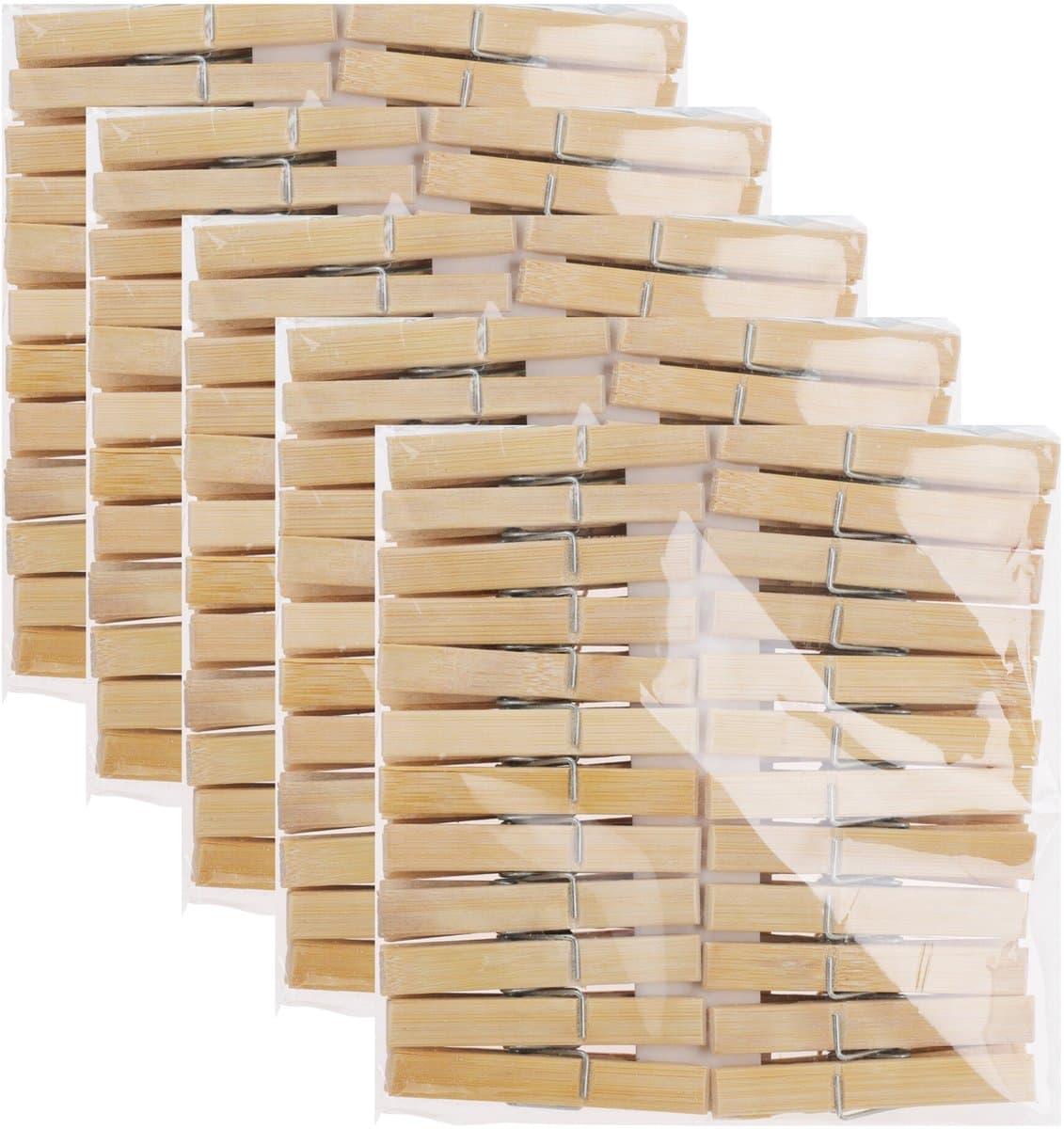 Bamboe wasknijpers - 240x - hout - 7 cm — afbeelding 1