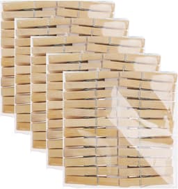 Bamboe wasknijpers - 240x - hout - 7 cm — thumbnail 1