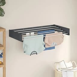 Livista Opvouwbaar Wanddroogrek – 100x50x10,5 cm – Aluminium – Stevig en Ruimtebesparend – Voor Binnen & Buiten – Zwart — thumbnail 4