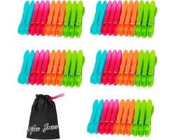 Mrs. Jones Wasknijpers 60 stuks zonder print - stabiele buitenringveer - extra sterk antislip - wasknijpers voor waslijn of wasrek. .