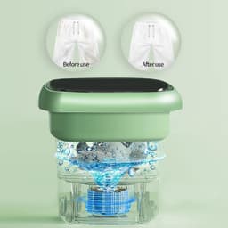 Draagbare mini-campingwasmachine met centrifuge - 45 liter capaciteit - Opvouwbare wasmachine tot 15 KG - Blauwlichtsterilisatie - Ideaal voor ondergoed, sokken, kamperen en buiten — thumbnail 5