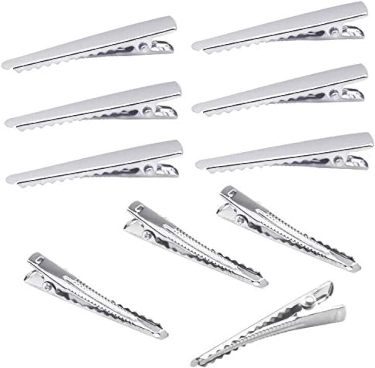 Haarspelden Krokodil - Klemmen Accessoires - Haar Styling - Antislip Tandontwerp - 45 mm - Zilver — afbeelding 1