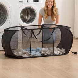 Opvouwbare wasmand (36 x 36 x 80 cm), wasmand met handvat, inklapbare wasmand, opbergmand voor kinderkamer, kamperen en reizen — thumbnail 2