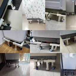 Wasmachine Onderstel - Verstelbare Basis - Apparaten Verhogen - Met Vergrendelbare Wielen - 45 tot 65cm - Wit — thumbnail 3