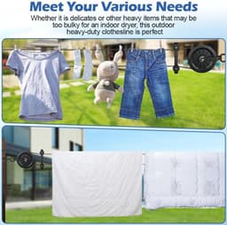 45 meter waslijn met riemschijf, weerbestendig en pvc-ommanteld voor buitengebruik — thumbnail 4