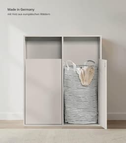 Waskast met 2 vakken voor sorteren wasgoed in badkamer of slaapkamer — thumbnail 4