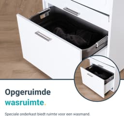 Washcab® Wasmachine Kast - Wasmachine Verhoger - Wasmachine Ombouw - Wit - Duo Set High 1 - 120kg draagkracht - 5 jaar garantie — thumbnail 4