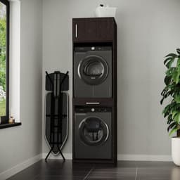 Wasophoogte® Wasmachine Kast Sydney - Wasmachine verhoger - Wasmachine ombouw - 700(D)*665(B)*2350(H) mm - Zwart — thumbnail 2