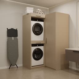 Wasophoogte® Wasmachine Kast London - Wasmachine verhoger - Wasmachine ombouw - 700(D)*1365(B)*2110(H) mm - Taupe — thumbnail 2