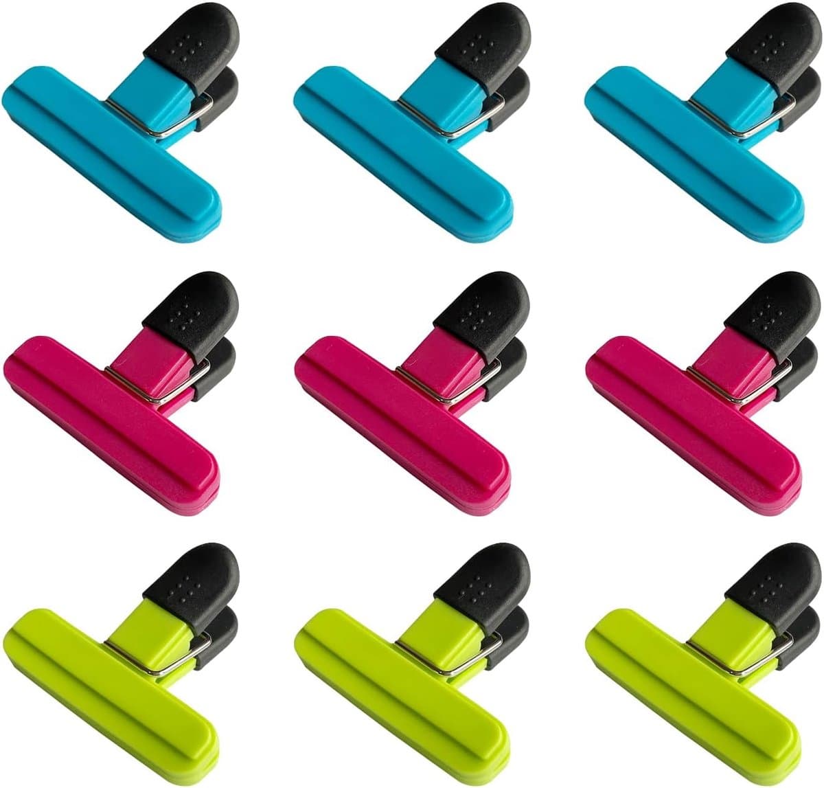 Voedselclips voor keuken - 9 stuks - verschillende kleuren - kunststof — afbeelding 1