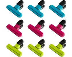 Voedselclips voor keuken - 9 stuks - verschillende kleuren - kunststof