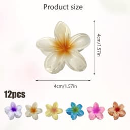 Inovra Plus - Bloemenhaarclips 12 stuks, antislip bloemenhaarklemmen voor dames - ideaal voor reizen, vakantie en feestjes - bloemklauwen, Hawaiiaans, klein — thumbnail 5
