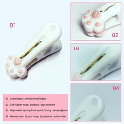 Plastic Wasknijpers - Zakclips Voedselclips - Kleding Drogen - Spoorloos Ontwerp - 5.6cm x 3.4cm - Wit — thumbnail 3