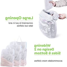 Set van 3 Herbruikbare Waszakken voor de Wasmachine met Handvatten, Ideaal voor Ondergoed, Truien en Sjaals - Blauwe Wasnetten voor Delicate Kleding — thumbnail 2