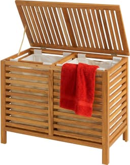 Wasmand 2 vakken - 150 liter - hout — thumbnail 1