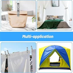 8pcs Grote Roestvrijstalen Kledingclips - Sterke Klemmen voor Strandlakens - Wasgoed - Beddengoed - Dikke Kleding - Duurzame Waslijnclips — thumbnail 4