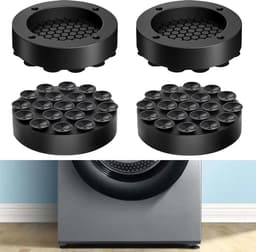 Trillingsdempers Wasmachine - Anti-vibratie Mat - Apparaten Dempen - Zelfnivellerend Zuignapontwerp - 4 stuks - Zwart — thumbnail 1