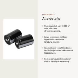 Dailygoods - Elektrolytische Condensator 10.000 µF - Hoge Capaciteit - Lange Levensduur - 100 V - Stabiliteit - Geschikt voor Elektronische Toepassingen — thumbnail 2