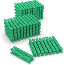 Houten Was Knijpers - Kleding Clips - Knutselen en Decoratie - Stevige Veer - 100 Stuks - Groen — thumbnail 1