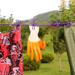 Draagbare Waslijn - Reiswaslijn Kledinglijn - Kleding Drogen - Met 12 Wasknijpers - 3.6 Meter - Paars — thumbnail 2